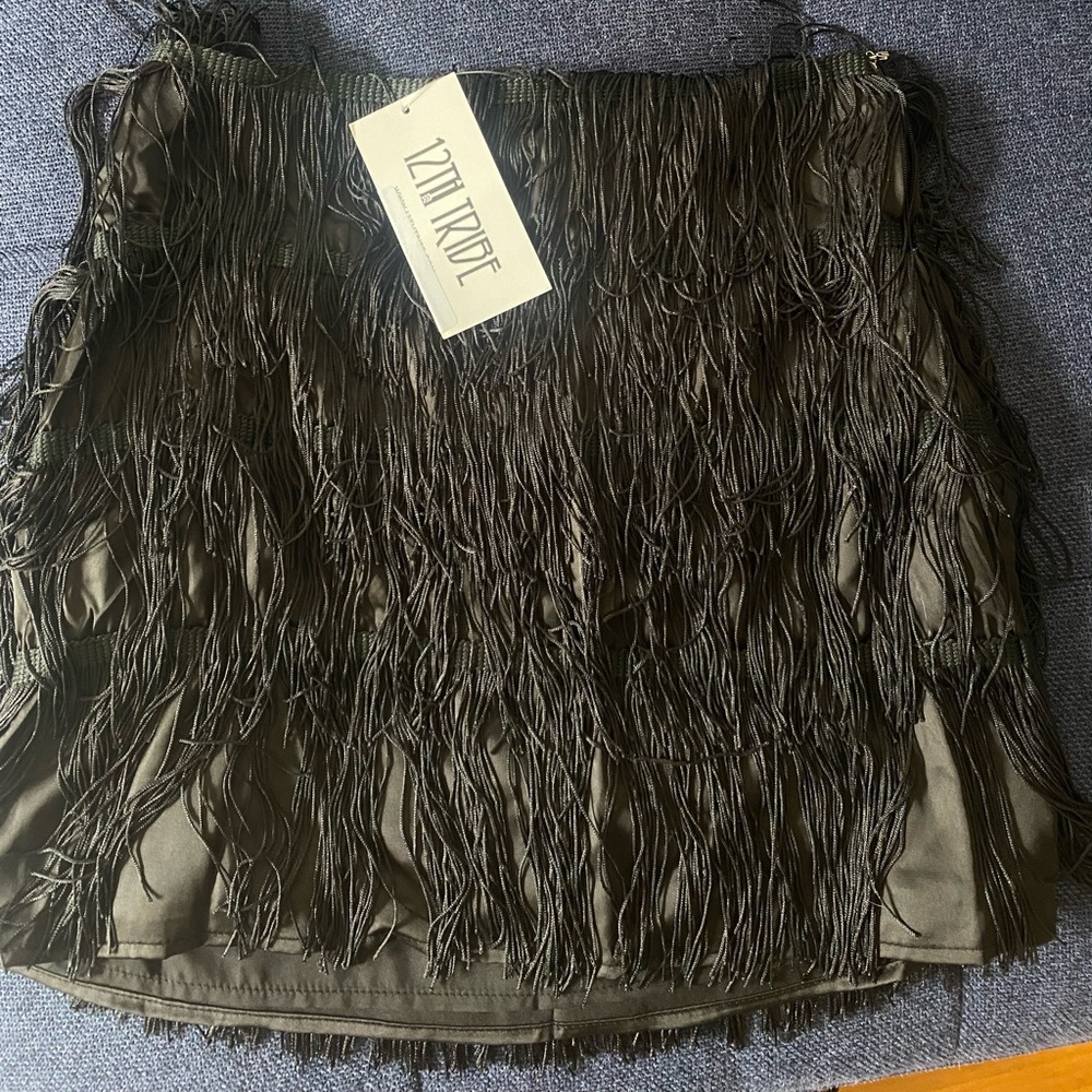 BRAND NEW 12th TRIBE Fringe Skirt